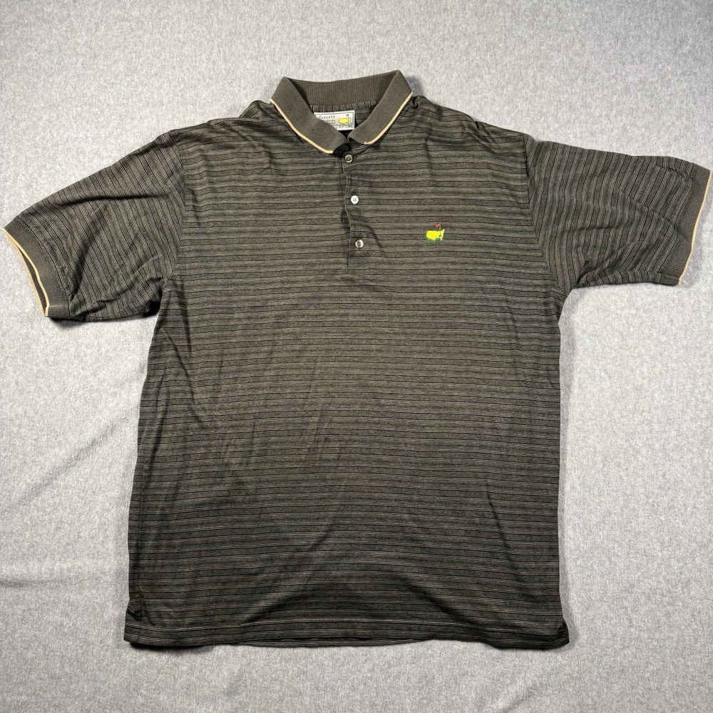 VTG Y2K Slazenger Augusta National Masters stripe cotton golf polo shirt, XL